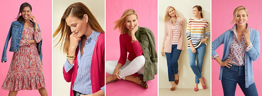 6 Women in various shades of pink clothing