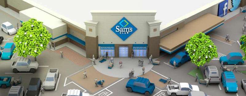 Outside drone view of Sam's Club