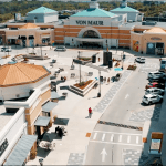 Drone picture of The Corners looking at Von Maur