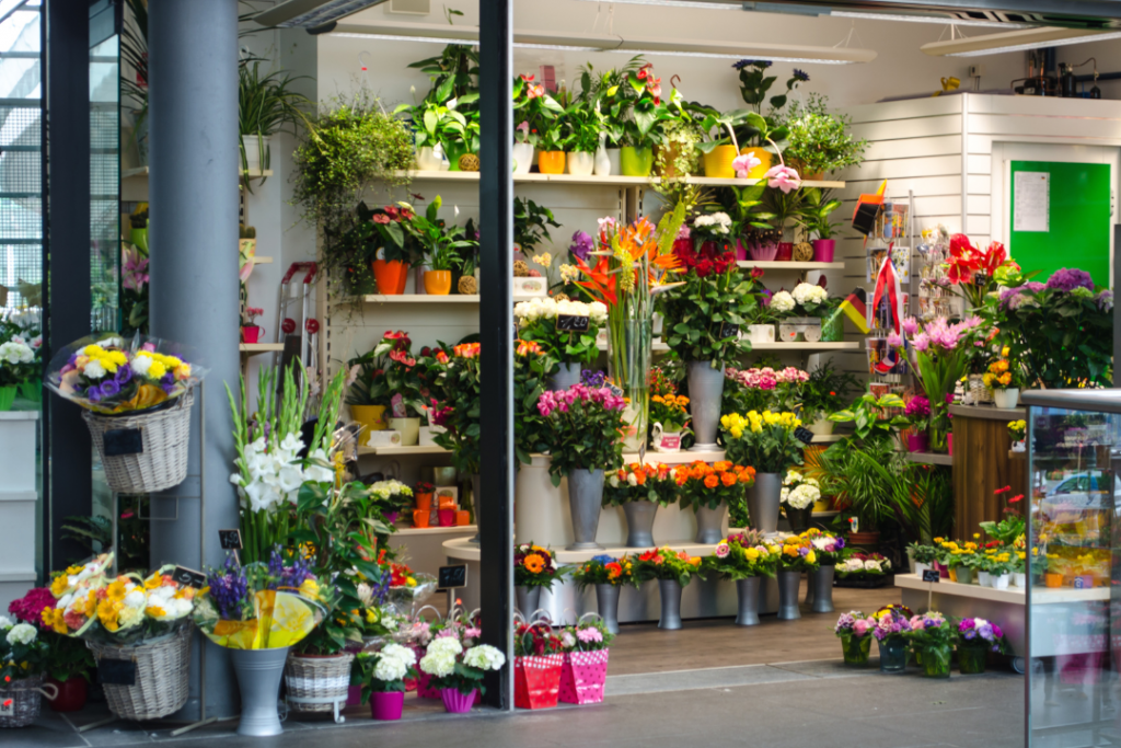 fresh flowers at a market